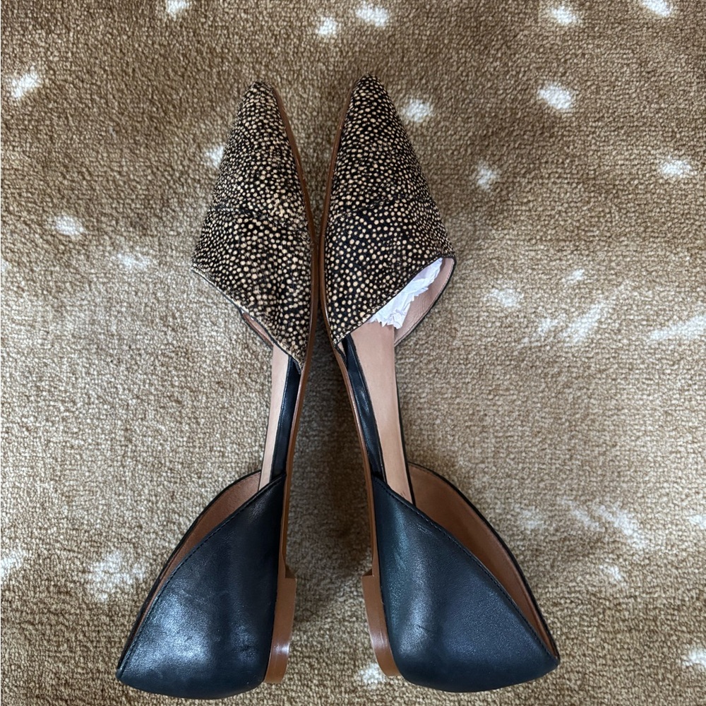 Madewell D’ Orsay Pointed Flats-Dotted Calf Hair - Picture 2 of 7
